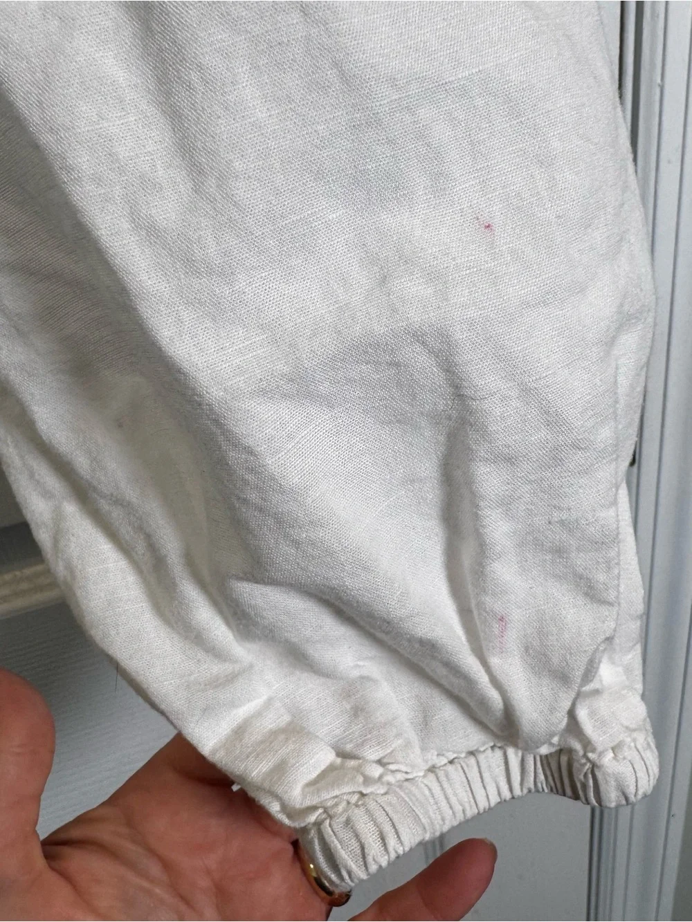 Les Coyotes de Paris Philene White Cotton Linen Puff Sleeve Crop Top Size 16
